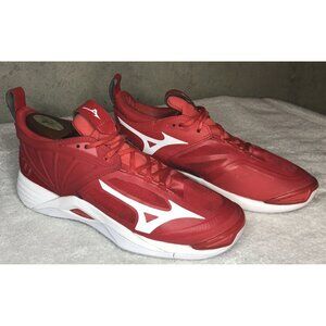 Size 9.5 Women's Mizuno Wave Momentum 2 Volleyball Shoes 430294-1000 Red/White